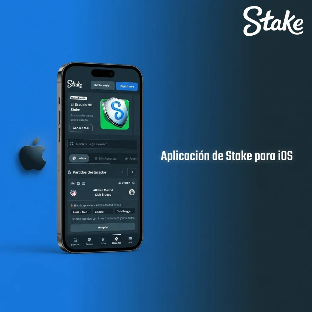 Stake iOS app installation guide showing steps from download to Face ID setup on iPhone