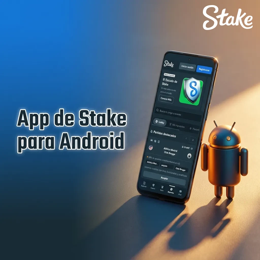 Stake Android app APK download icon showing sports betting and casino gaming features on mobile device