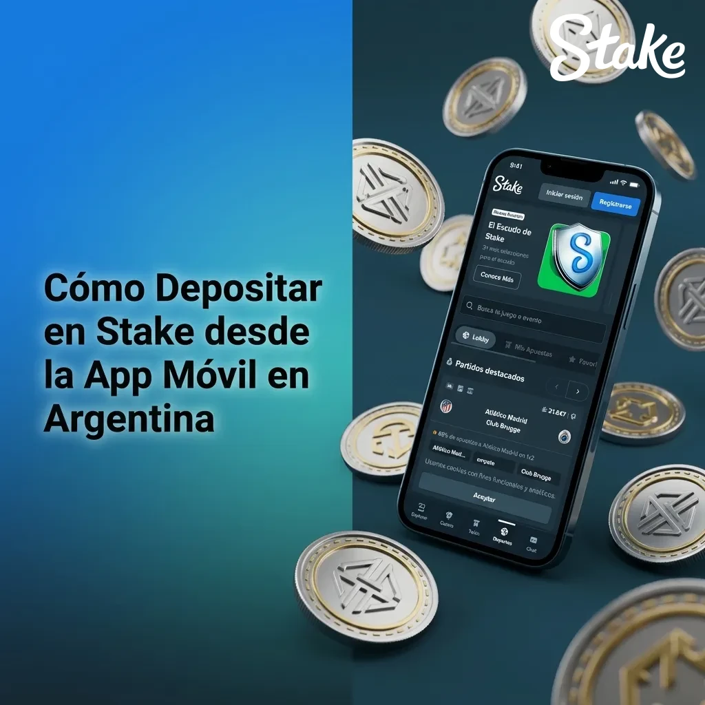 Step-by-step guide showing how to make deposits on Stake mobile app in Argentina with payment methods and confirmation steps