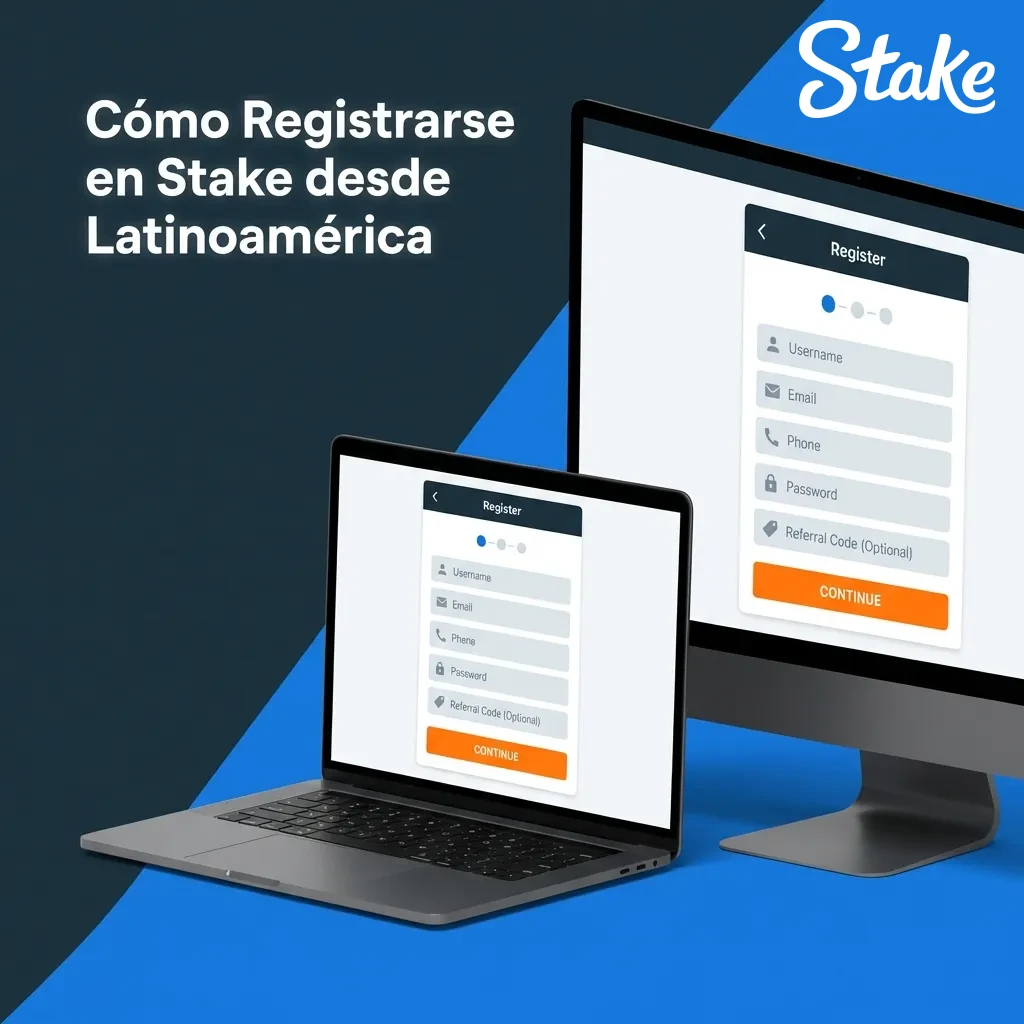 Paso a paso del proceso de registro en Stake para usuarios latinoamericanos con formulario y opciones de verificación