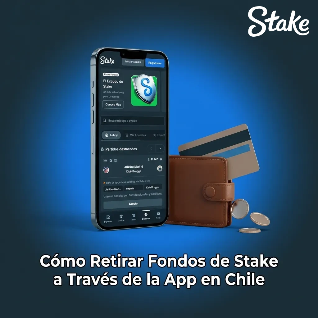 User withdrawing funds from Stake app on mobile phone in Chile, showing step-by-step withdrawal process interface