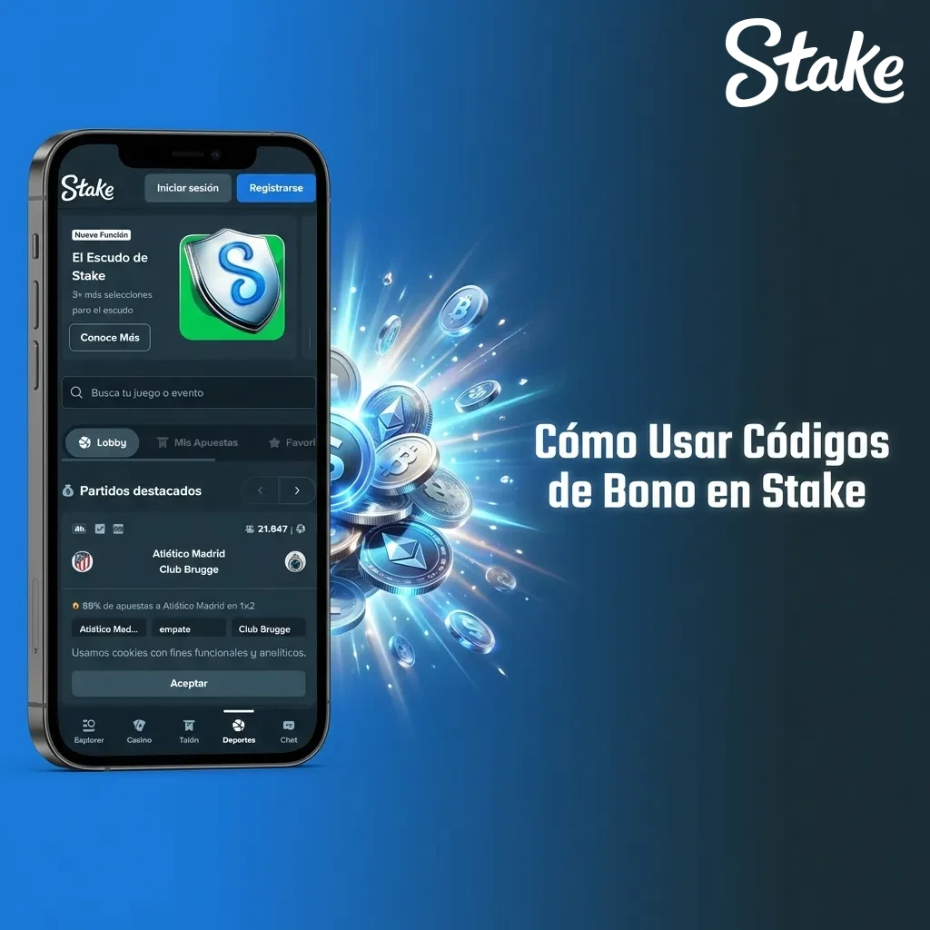 Person entering promotional code on Stake casino deposit screen to activate bonus offer