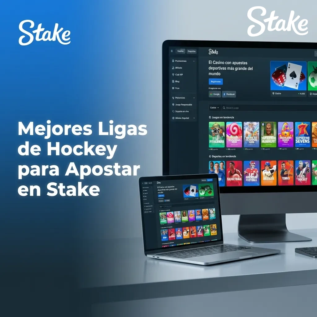Hockey betting options showing NHL, KHL, and European league logos on Stake platform interface