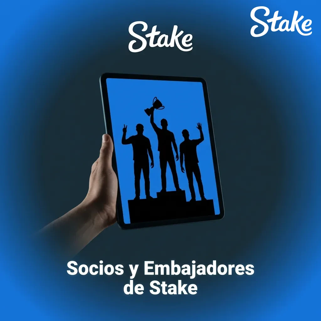 Stake brand partners including Sergio Agüero, UFC, Everton FC, Alfa Romeo F1 Team, and Drake promoting platform globally