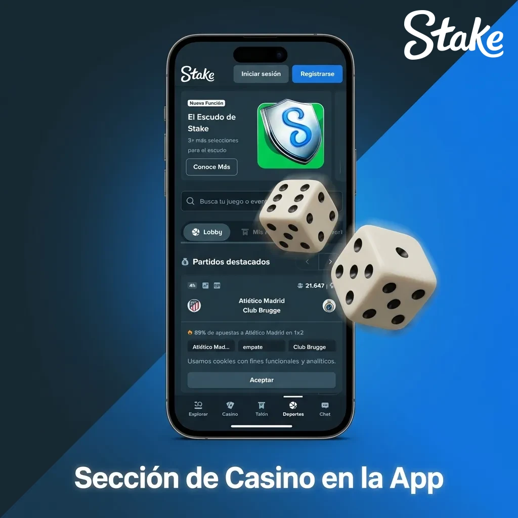 Mobile casino app interface showing game categories menu with slots, blackjack, roulette, and live dealer options
