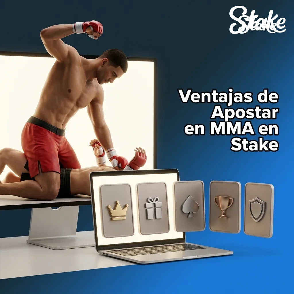 MMA fighter in octagon with betting odds and cryptocurrency symbols displayed on screen