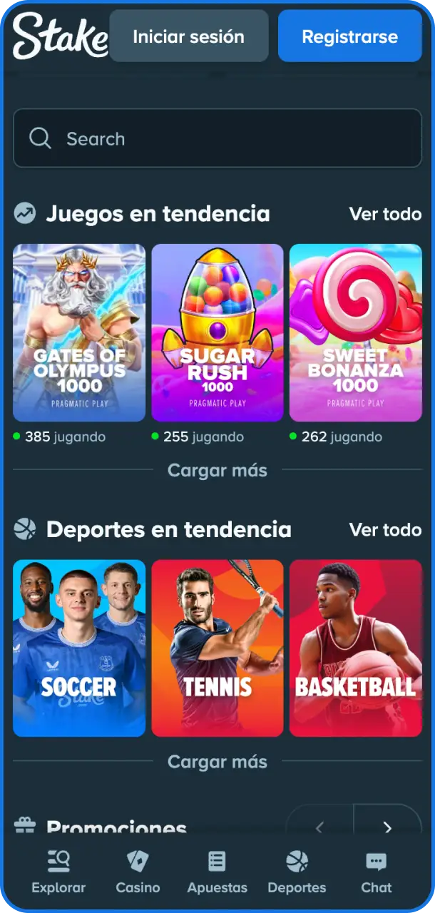 Descargá la app oficial de Stake y descubrí una interfaz moderna para tus apuestas.