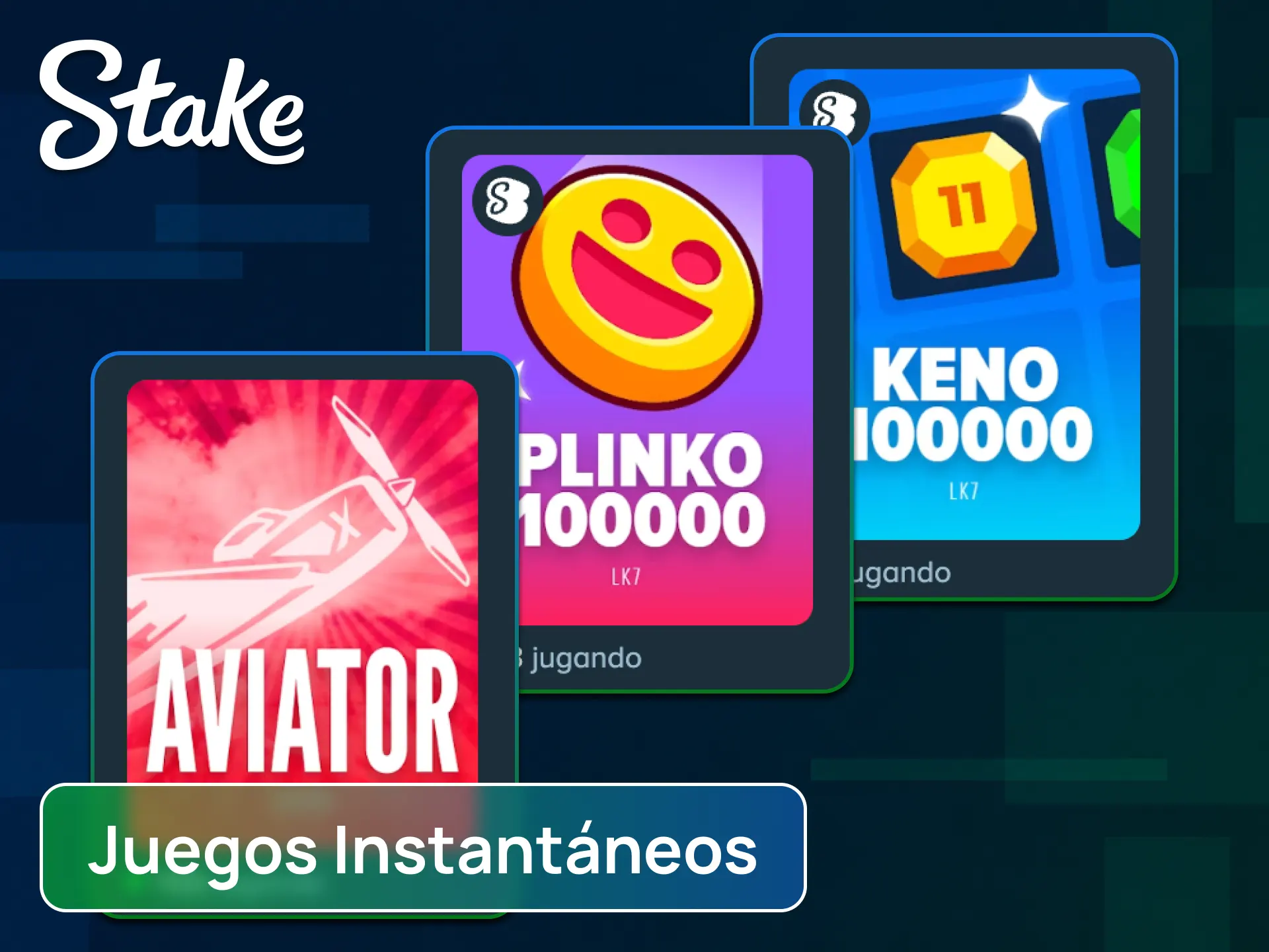 Divertite al instante probando los dinámicos juegos instantáneos en la app oficial de Stake.