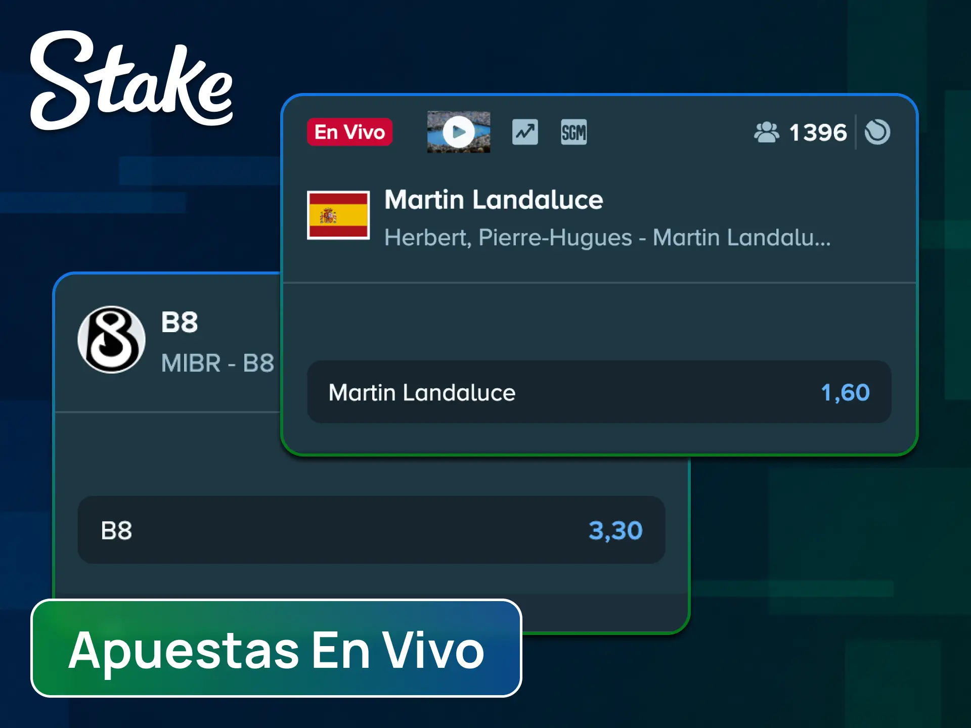 Hacé tus apuestas en vivo y disfrutá del deporte en tiempo real con la app de Stake.